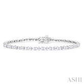 2 ctw Marquise and Bar Shape Link Round Cut Diamond Tennis Bracelet in 14K White Gold